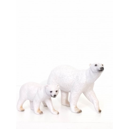 Ensemble de 2 ours polaires en résine